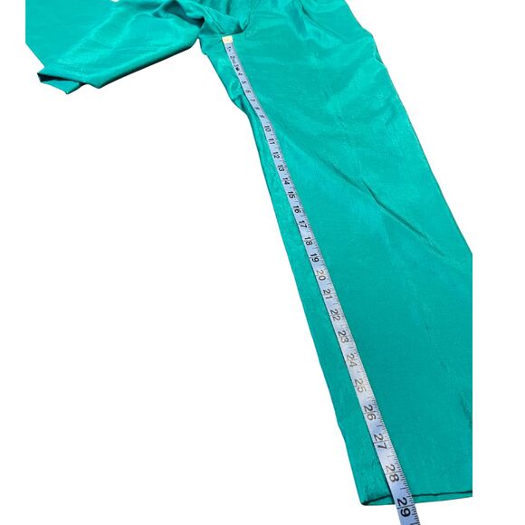 Vintage Joan Walters Lightweight Teal Green Jumpsuit W Shoulder pads Size 6 / XS - Picture 10 of 11